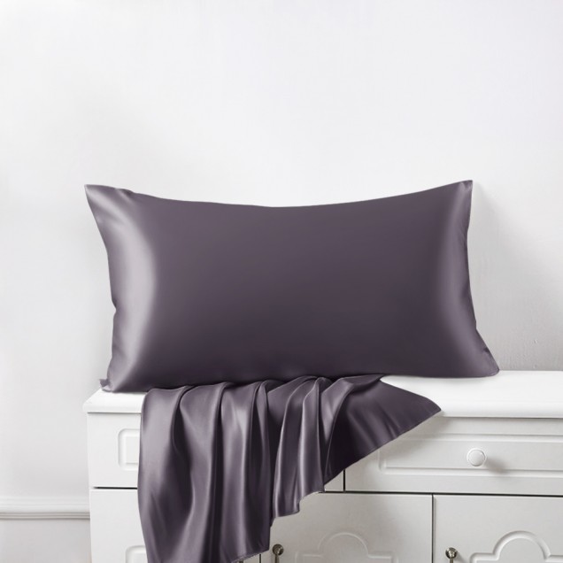 Slate Gray Envelope 22 Momme Mulberry Silk Pillowcase Australia Slate Gray Envelope 22 Momme Mulberry Silk Pillowcase Australia
