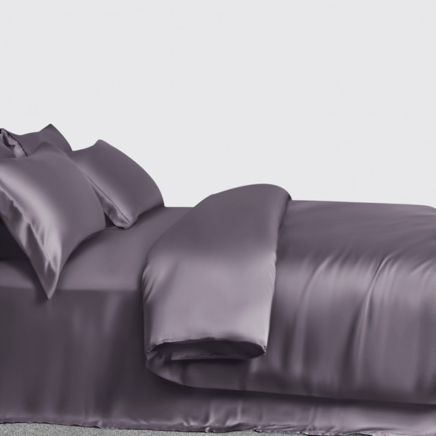 Slate Gray 3 PCS 22 Momme Mulberry Silk Duvet Cover Set Australia Slate Gray 3 PCS 22 Momme Mulberry Silk Duvet Cover Set Australia