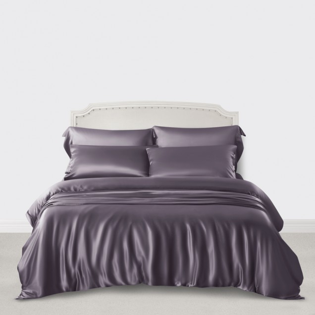 Slate Gray 3 PCS 22 Momme Mulberry Silk Duvet Cover Set Australia Slate Gray 3 PCS 22 Momme Mulberry Silk Duvet Cover Set Australia