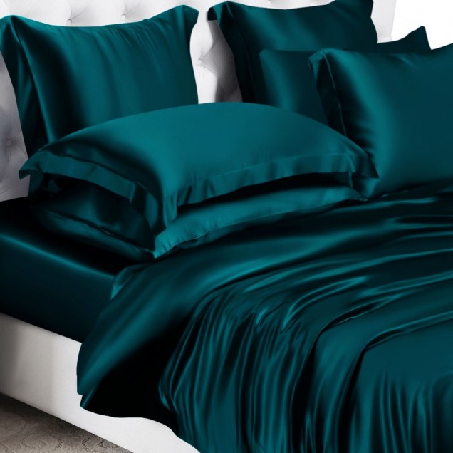 Teal 22 Momme Mulberry Silk Duvet Cover Australia Teal 22 Momme Mulberry Silk Duvet Cover Australia