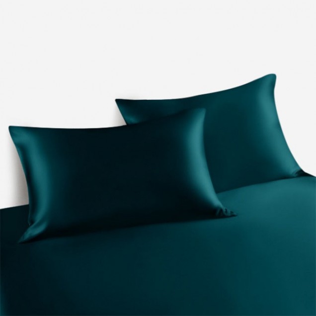 Teal 22 Momme Mulberry Silk Pillowcase with Hidden Zipper Australia Teal 22 Momme Mulberry Silk Pillowcase with Hidden Zipper Australia