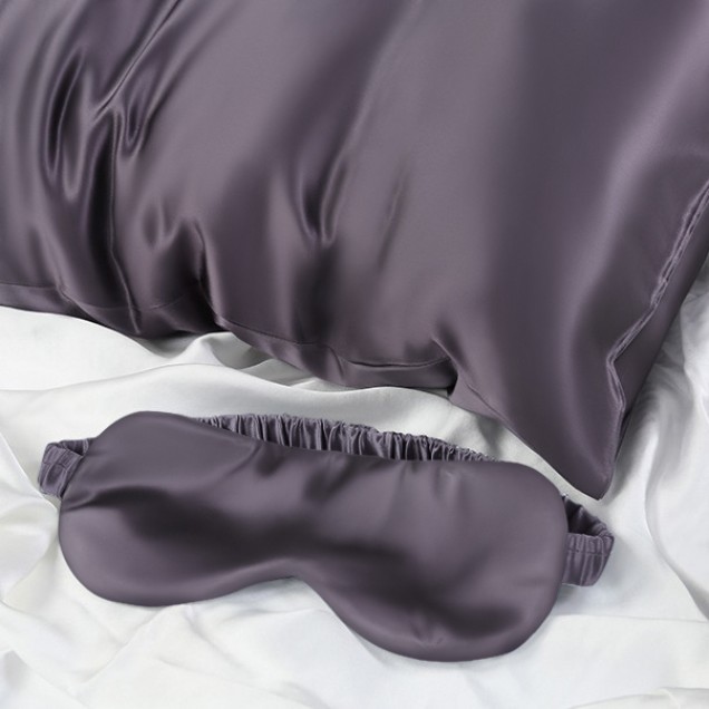 Two Piece Silk Gift Set Slate Gray Pillowcase & Eye Mask Australia Two Piece Silk Gift Set Slate Gray Pillowcase & Eye Mask Australia