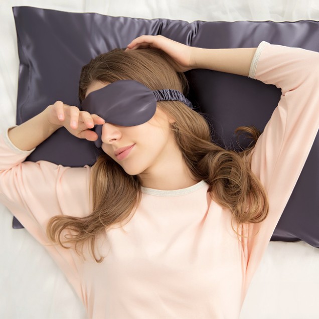Two Piece Silk Gift Set Slate Gray Pillowcase & Eye Mask Australia Two Piece Silk Gift Set Slate Gray Pillowcase & Eye Mask Australia
