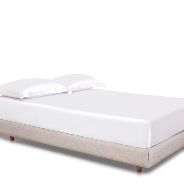 White 22 Momme Mulberry Silk Fitted Sheet Australia White 22 Momme Mulberry Silk Fitted Sheet Australia