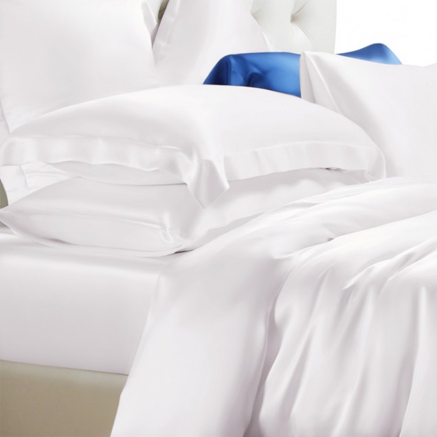 White 22 Momme Mulberry Silk Fitted Sheet Australia White 22 Momme Mulberry Silk Fitted Sheet Australia