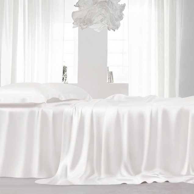 White 22 Momme Mulberry Silk Sheet Set Australia White 22 Momme Mulberry Silk Sheet Set Australia
