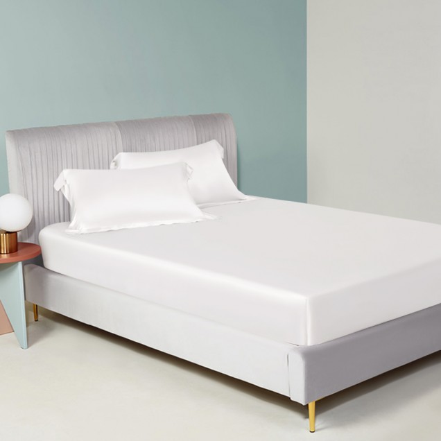 White 22 Momme Mulberry Silk Sheet Set Australia White 22 Momme Mulberry Silk Sheet Set Australia