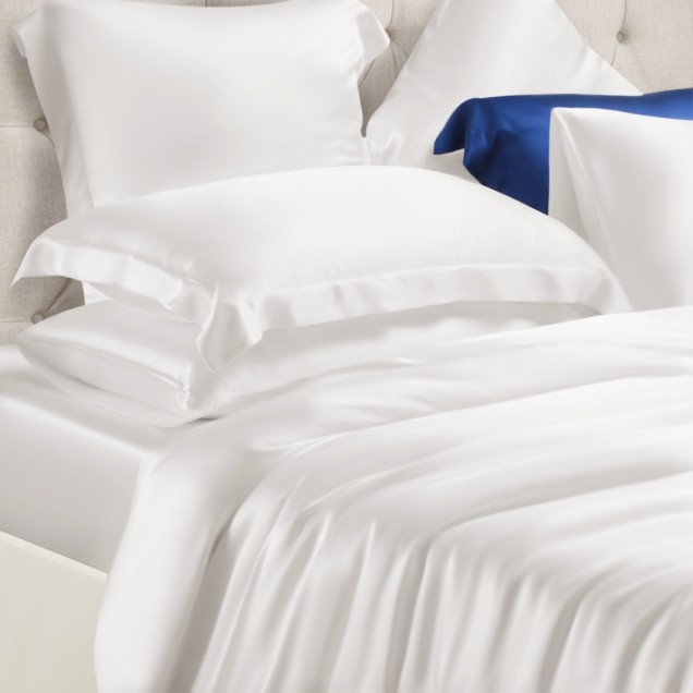 White 3 PCS 22 Momme Mulberry Silk Duvet Cover Set Australia White 3 PCS 22 Momme Mulberry Silk Duvet Cover Set Australia