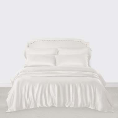 White 3 PCS 22 Momme Mulberry Silk Duvet Cover Set Australia